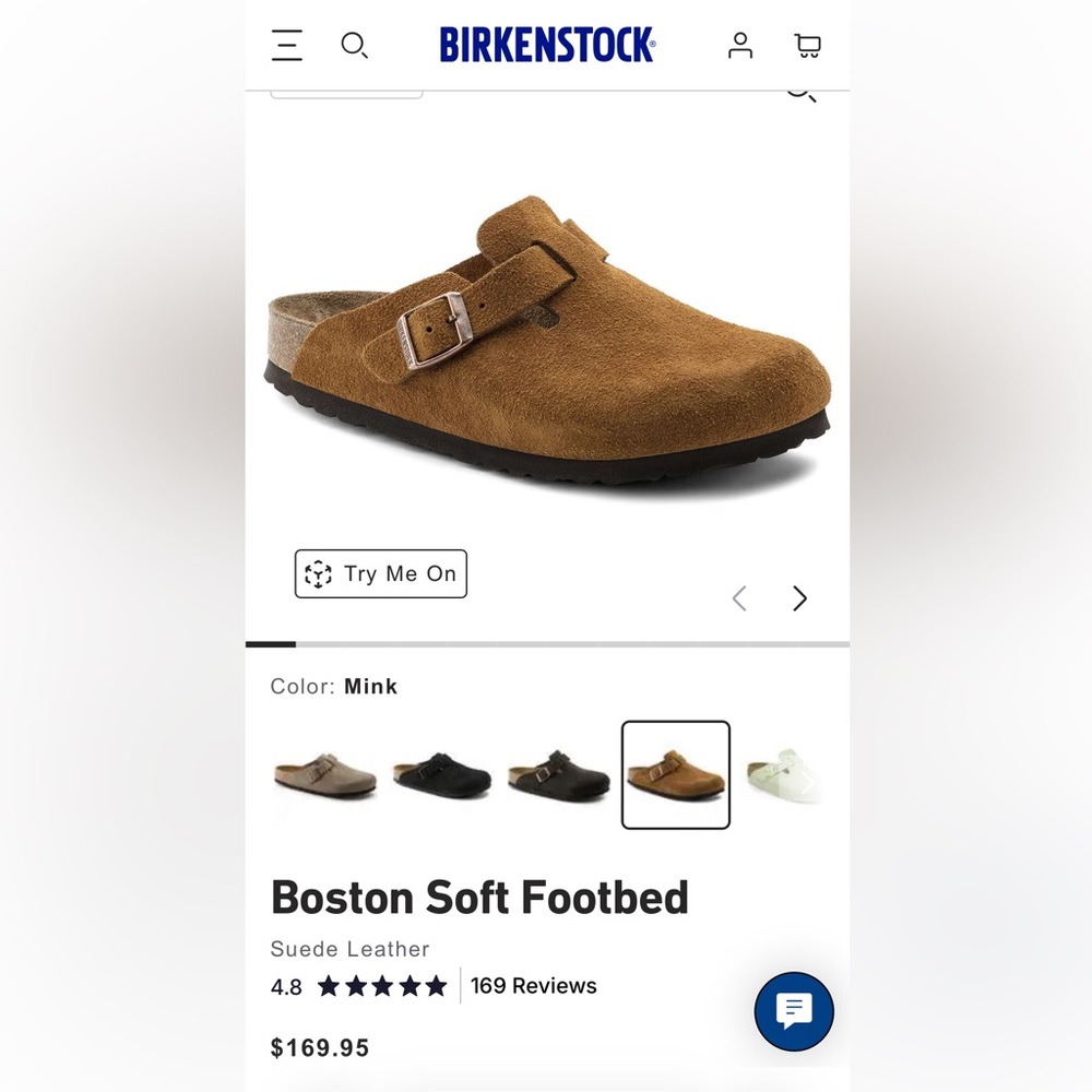 Birkenstock Boston Soft Footbed Suede Clog in Mink Brown